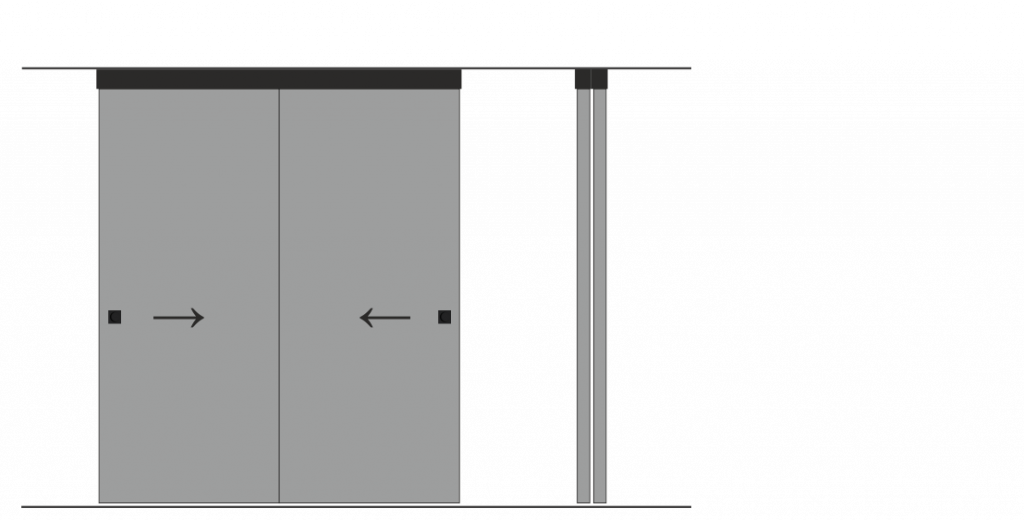 Исполнение Тип 2- внутри проёма, 2 и 3 полотна 1